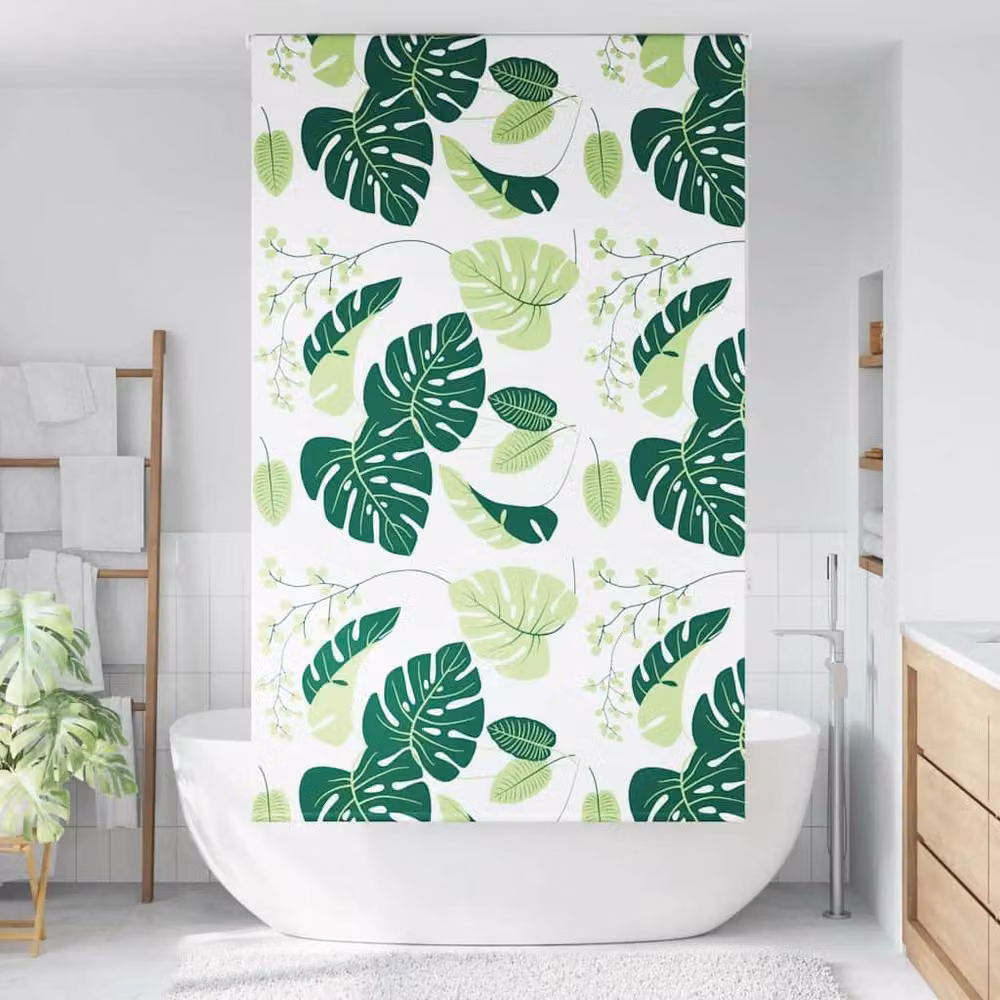 Berkfield Home Floral Shower Roller Blind, Multicolour Green, W: 130 cm, H: 240 cm – 3