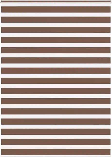 Berkfield Home Brown Zebra Day and Night Blind with Polyester Fabric, W: 155 cm, H: 230 cm – 1