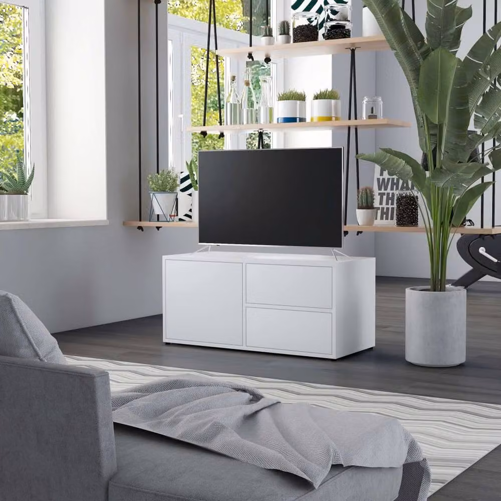 Berkfield Home White TV Cabinet in Engineered Wood W/D/H: 80 x 34 x 36 cm – 2