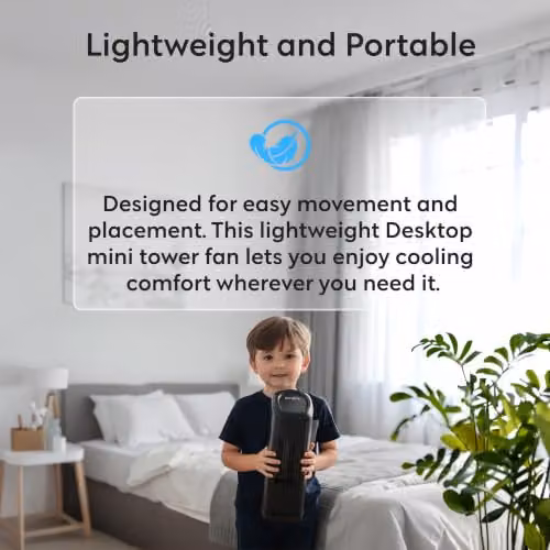 Air Pro Bladeless Table Fan with Remote Control, Black, 3 Speeds and 3 Modes – 5