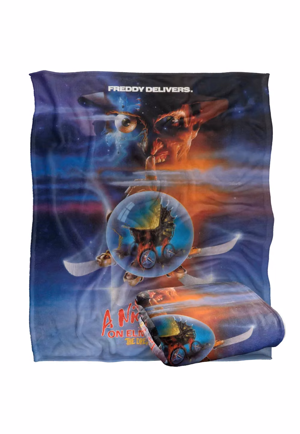 Nightmare On Elm Street Super Soft Silky Touch Throw Blanket, White and Multicolour, W: 152 cm, D: 127 cm – 2