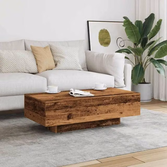 Berkfield Home Decorative Coffee Table in Brown Old Wood, W/D/H: 100 x 49.5 x 31 cm
