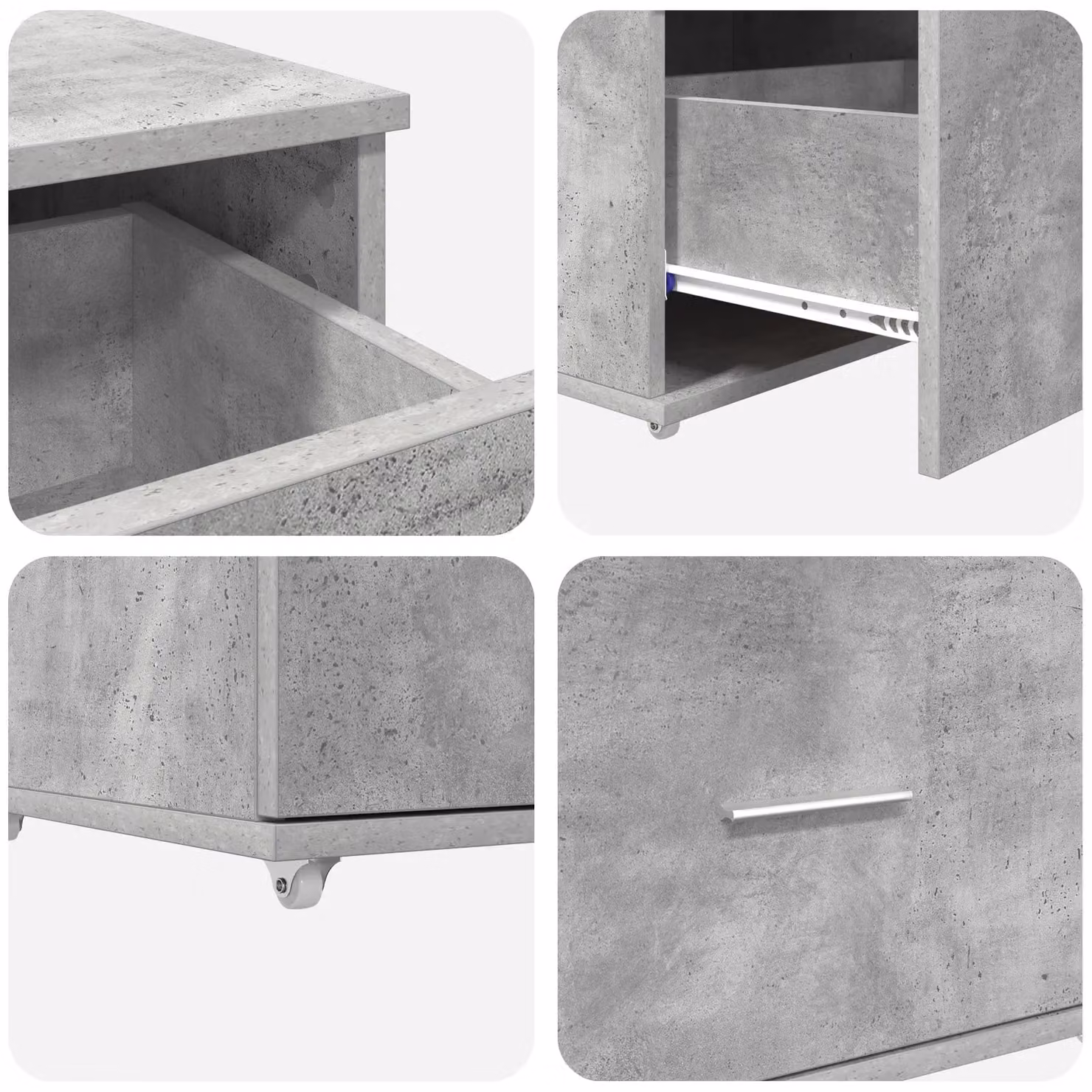 Berkfield Home Industrial Medium Drawer Cabinet in Concrete Grey – 3