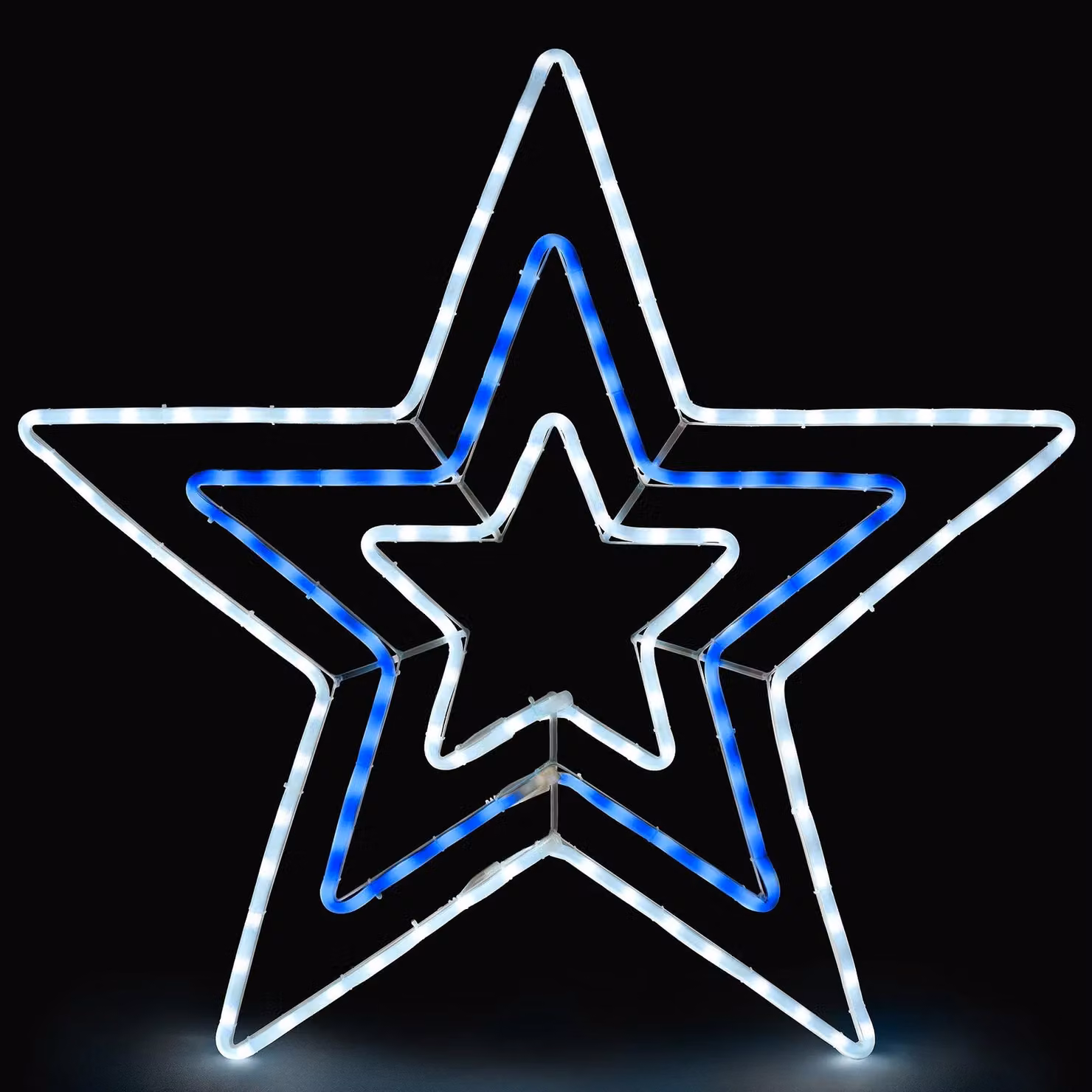 Christow Christmas Star Flashing LED Rope Light Blue Outdoor Wall Decoration, 65 cm – 2