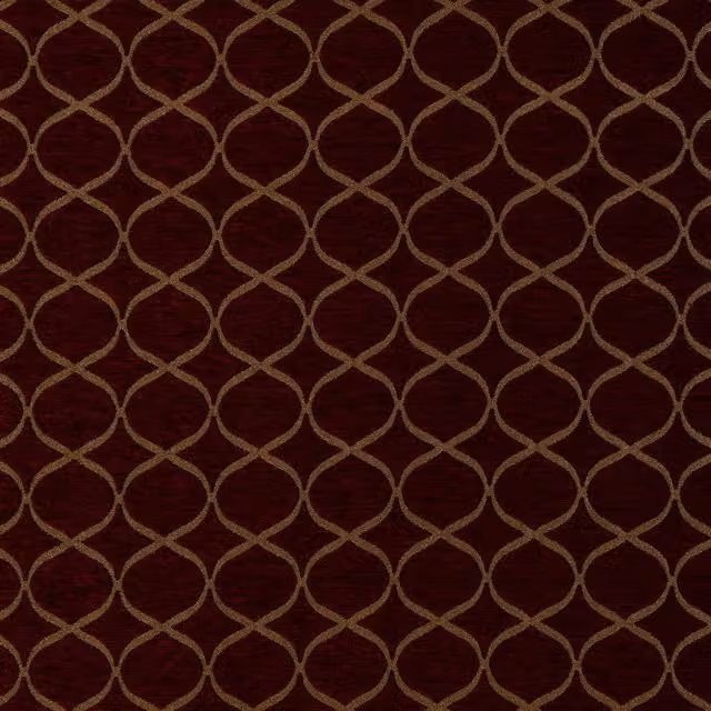 Terrys Trellis Fabric in Red and Gold