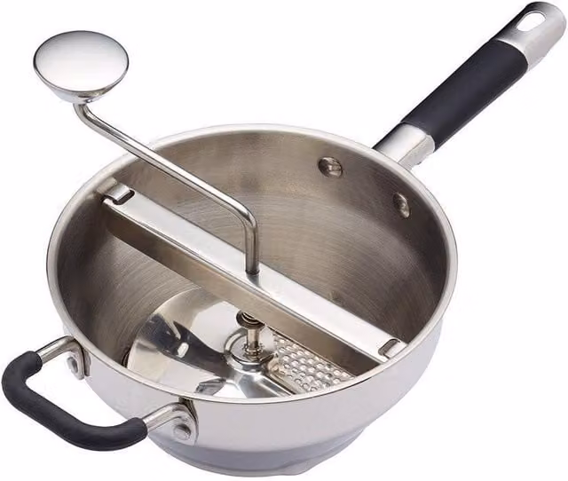 MasterClass Moulin Rotary Food Mill Sieve and Purée Maker in Grey and Silver Stainless Steel – 1