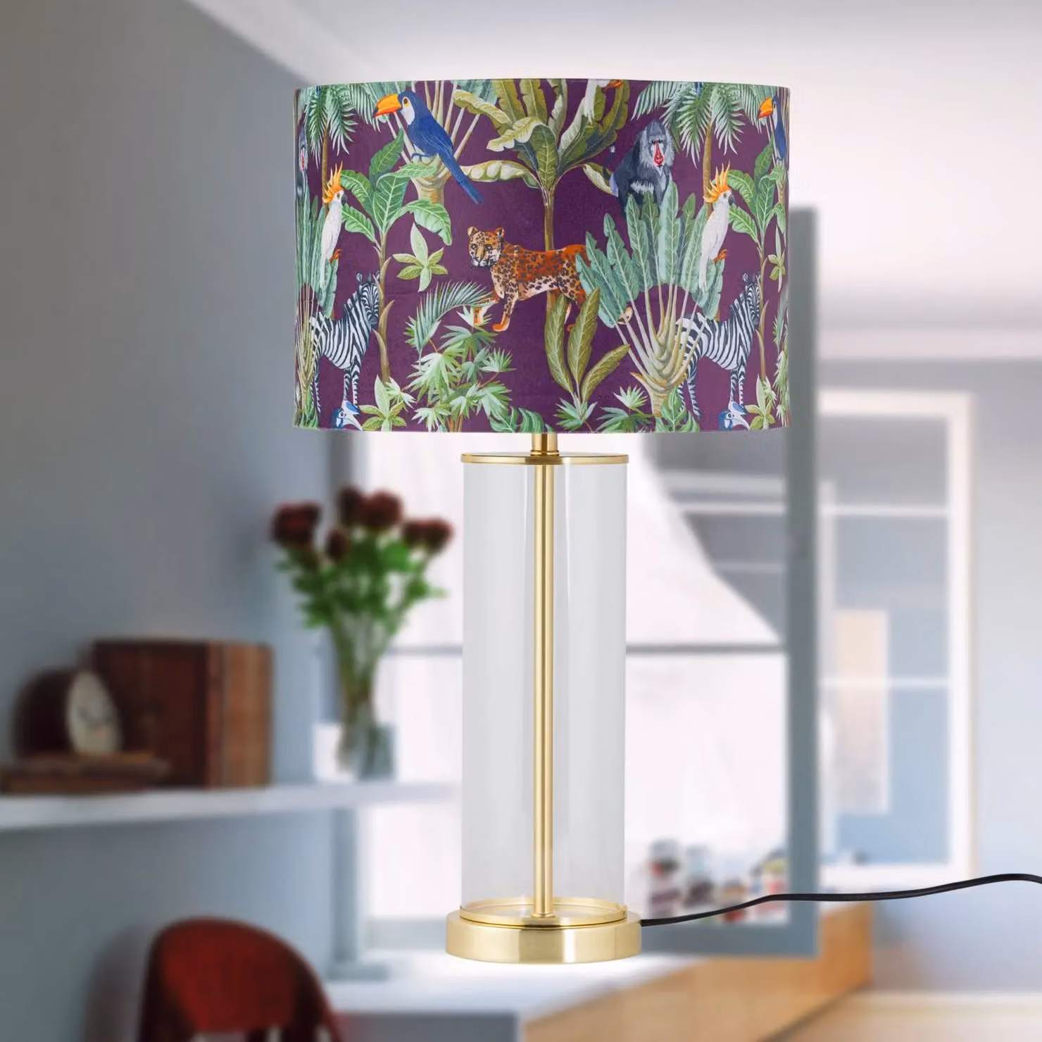 First Choice Lighting Aura Table Lamp in Gold and Brass with Fabric Shade – 6