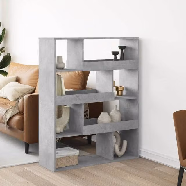 Berkfield Home Room Divider in Concrete Grey, W/D/H: 100 x 33 x 125.5 cm – 1