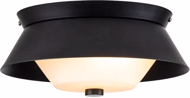 Netlighting Bowtie 2 Light Bathroom Ceiling Light in Matte Black, IP44 Rated