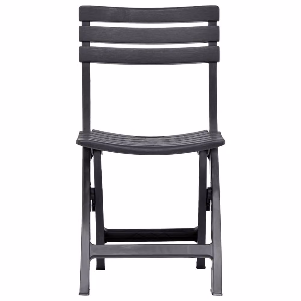 Berkfield Home Set of 2 Folding Plastic Garden Chairs in Anthracite and Black – 3