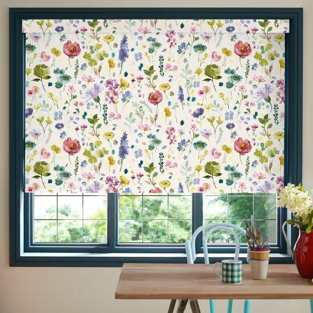 Bluebellgray Tetbury Multicolour Floral Blackout Made To Measure Roller Blind