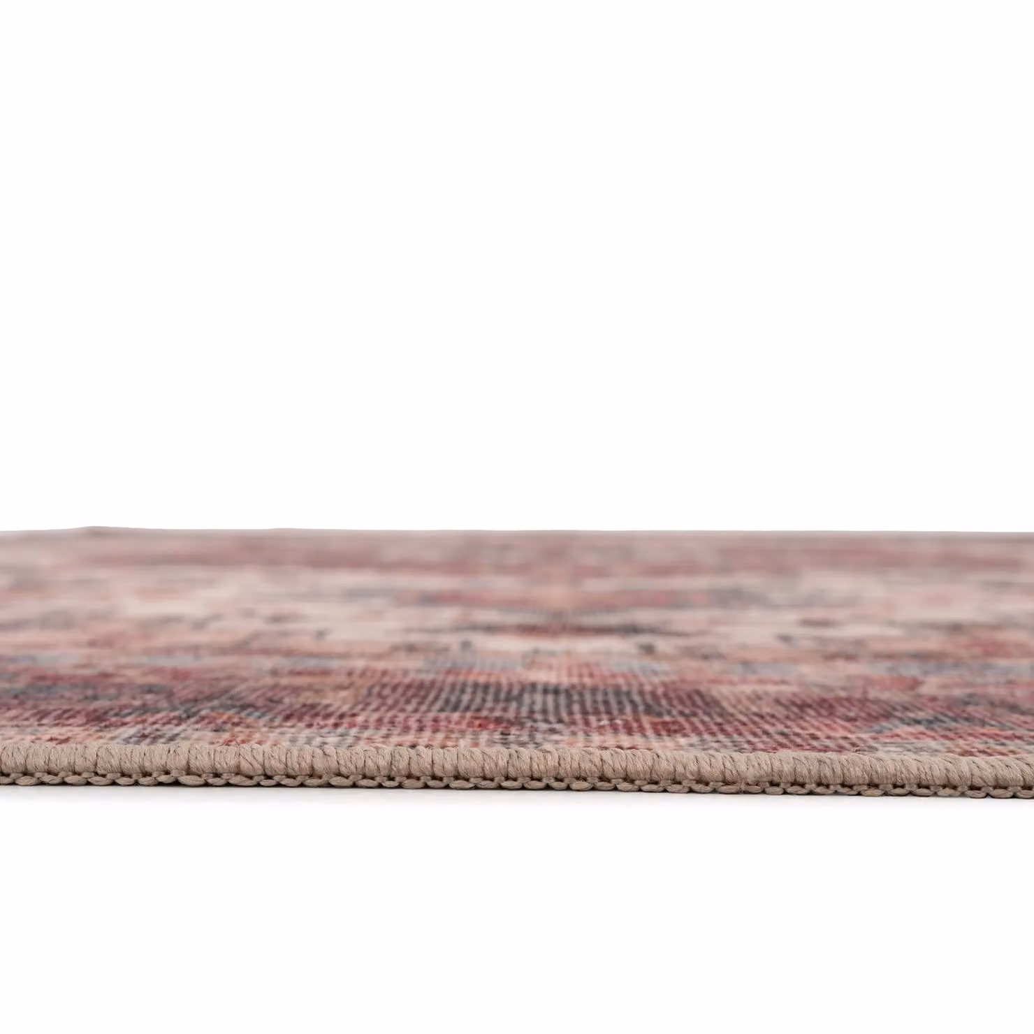 Kukoon Plum Distressed Vintage Living Room Area Rug in Red, W/D/H: 160 x 230 cm – 7