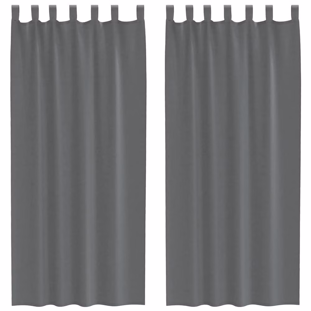 Berkfield Home Voile Curtains with Loops, 2 Pack, Dark Grey, W: 140 cm, H: 245 cm – 2