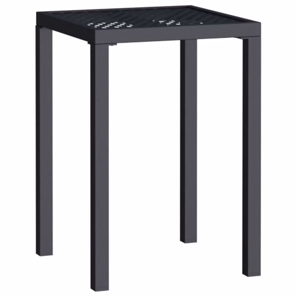 Berkfield Home Anthracite Garden Table in Black Powder Coated Steel, W/D/H: 50 x 50 x 72 cm – 2