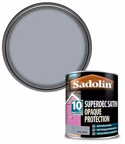 Sadolin Superdec Satin Opaque Wood Protection in Silver Coppice, 2.5 l