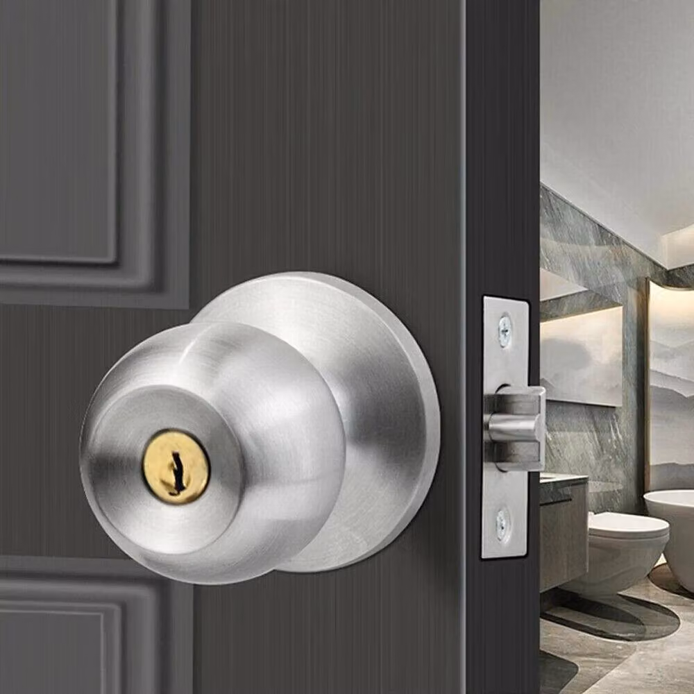 SPETLEK Silver Matt Stainless Steel Door Knob Set for Privacy or Passage Doors – 3