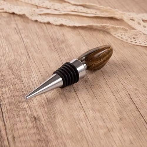 Myga Tiger's Eye Crystal Bottle Stopper, Reusable Polished Gemstone Stopper for Wine, Champagne and Prosecco, Brown – 2