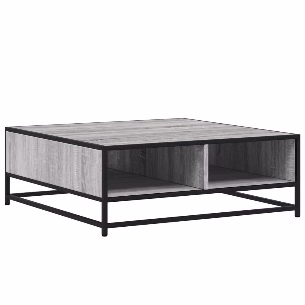 Berkfield Home Grey Sonoma Coffee Table with Metal Sled Base, W/D/H: 80 x 80 x 30 cm – 2