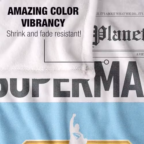 Warner Bros. Superman (2025) Daily Planet Front Page Super Soft Fleece Throw Blanket, Multicolour, W/D/H: 91 x 147 cm – 2