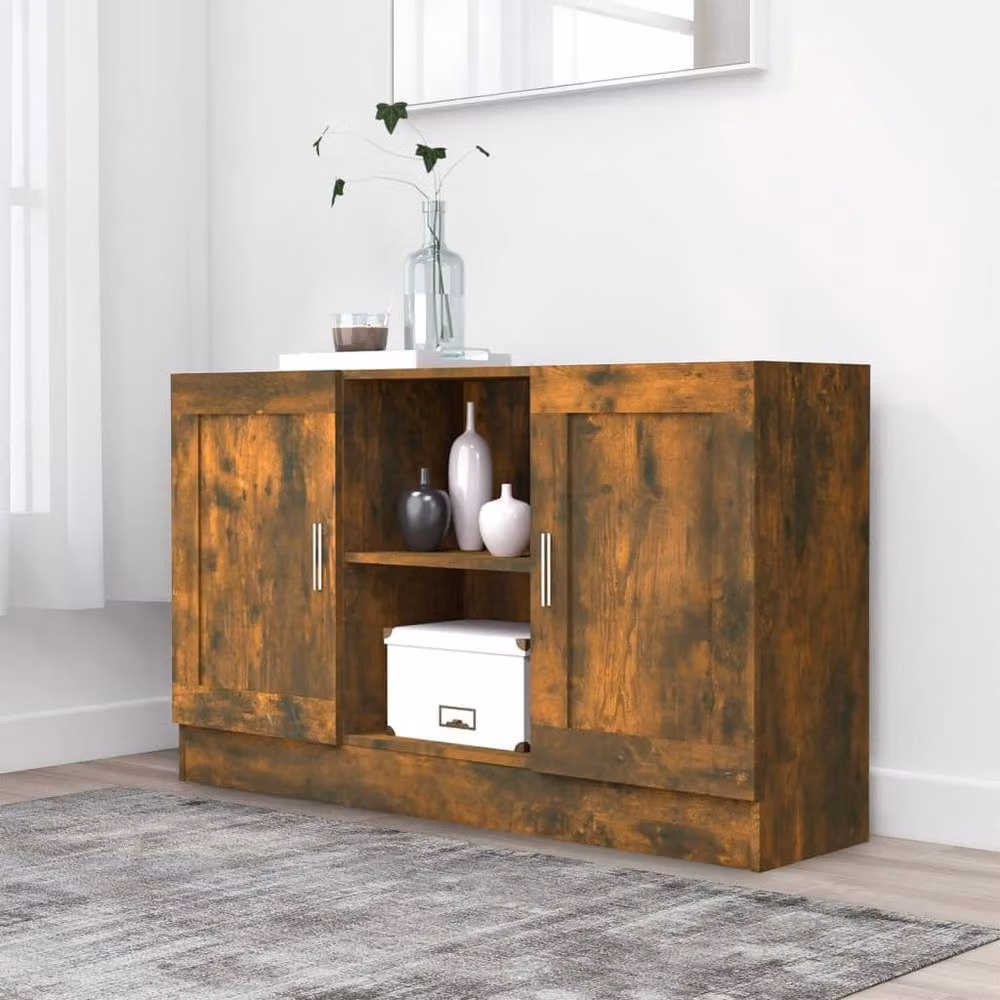 Berkfield Home Smoked Oak Sideboard in Brown, W/D/H: 120 x 30.5 x 70 cm – 2