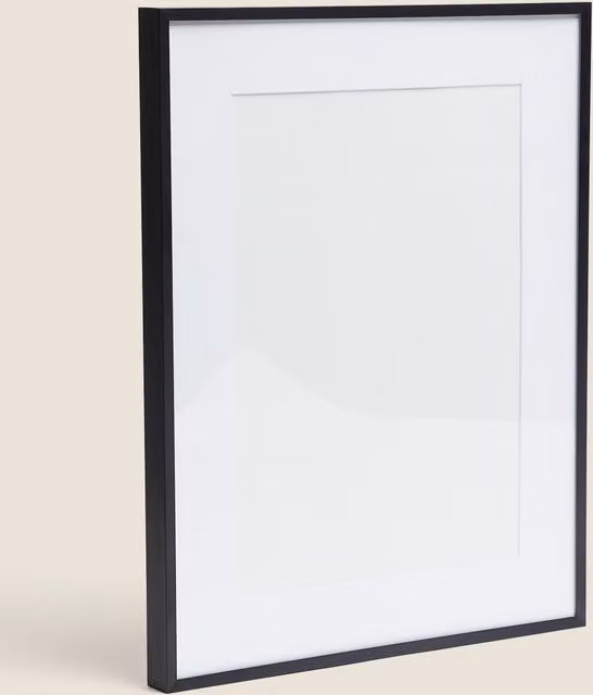 M&S Milan Modern Rectangular Metal Photo Frame, A4, Black