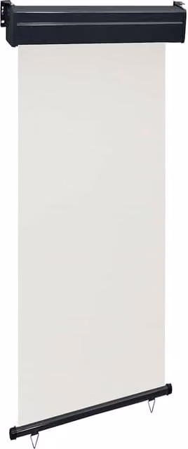 Berkfield Home Manual Pull Balcony Side Awning in Cream, W/H: 85 x 250 cm
