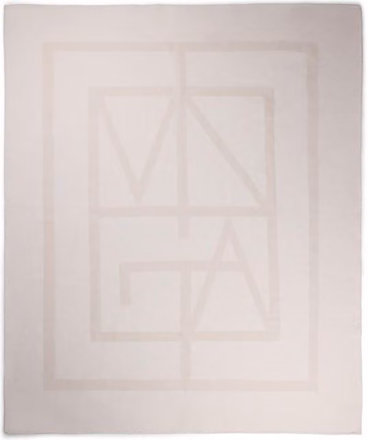 Vinga Monogram Blanket in White, W/D: 170 x 130 cm