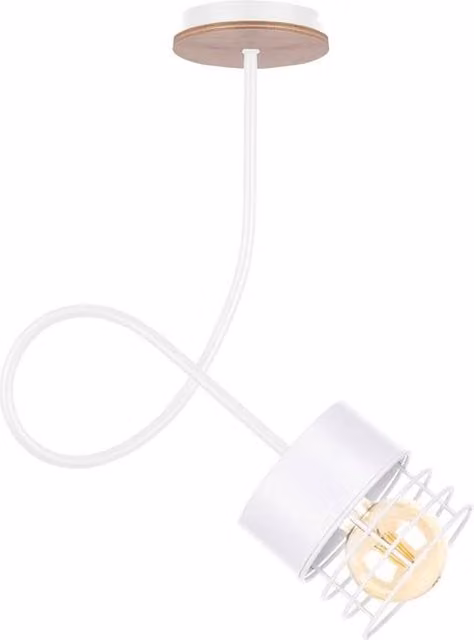 Netlighting Casa Slim Pendant Ceiling Light in White Wood, Diameter: 25 cm, E27