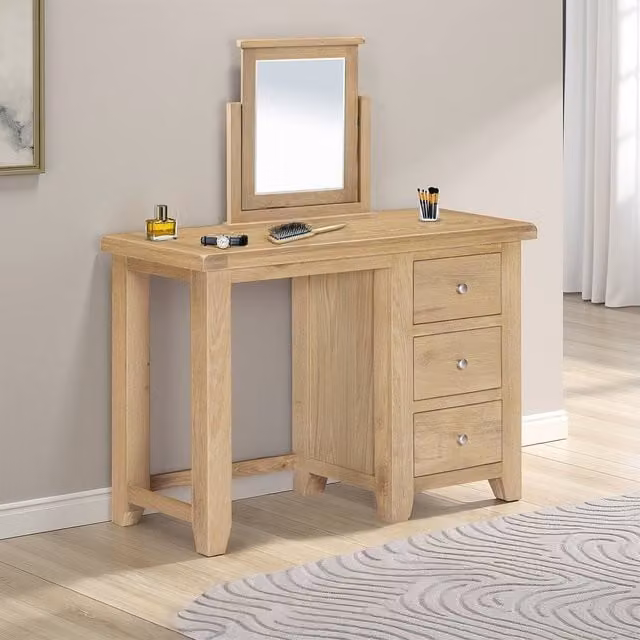 Seconique Windsor 3 Drawer Dressing Table in Oak