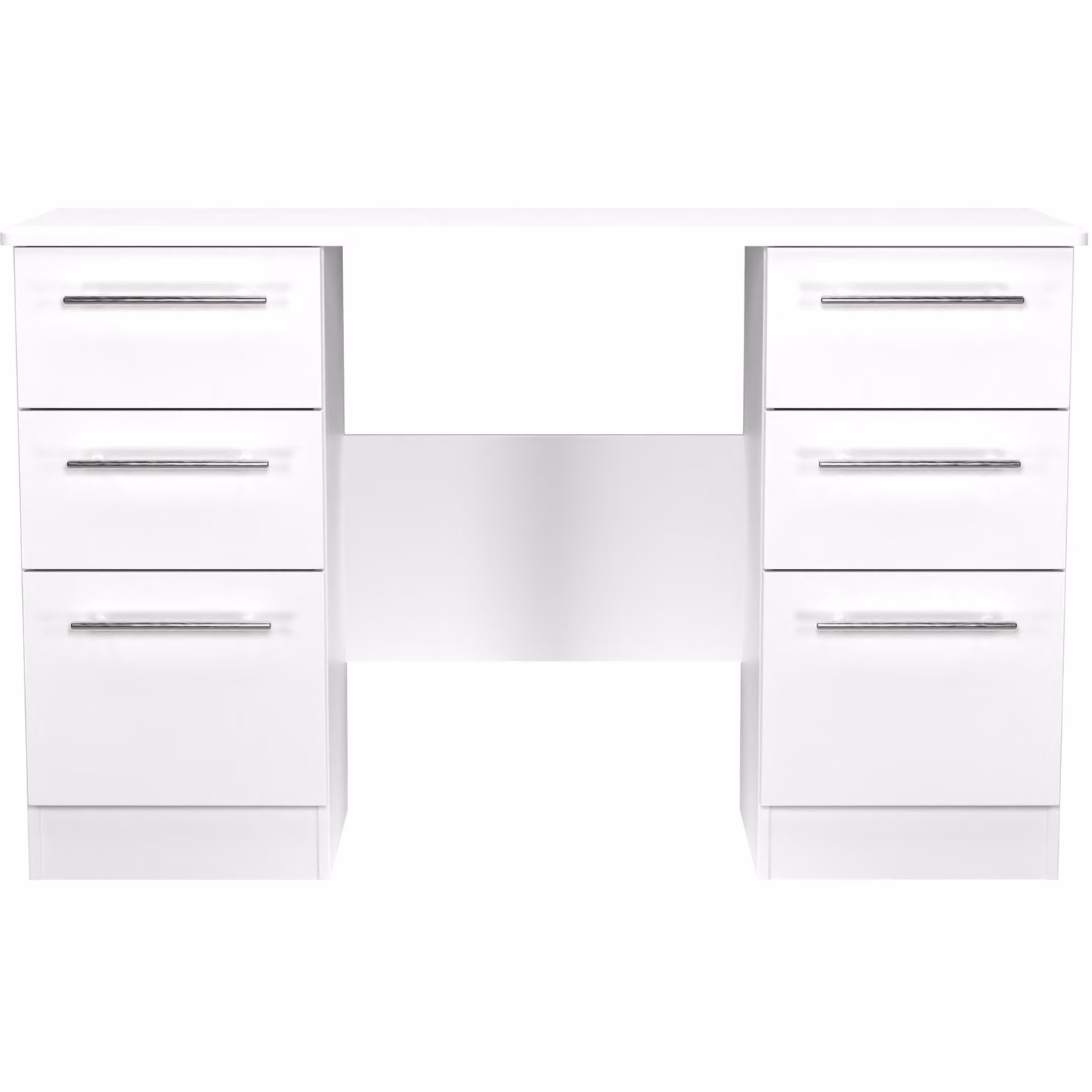 Sherwood Ready Assembled Kneehole Desk in White Matt – 2