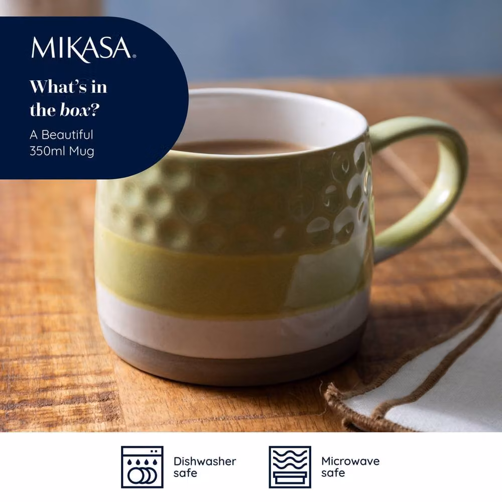 Mikasa Green Textured Ombre Stoneware Mug, 320ml – 4