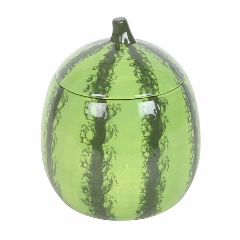Uniqueful Green Watermelon Shaped Ceramic Pillar and Votive Candle Jar – 2
