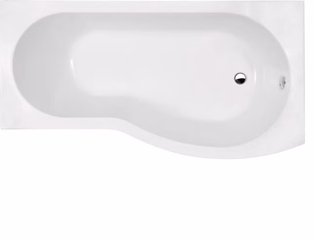 Balterley D-shaped Acrylic Shower Bath, Right Hand, White, Length: 170 cm