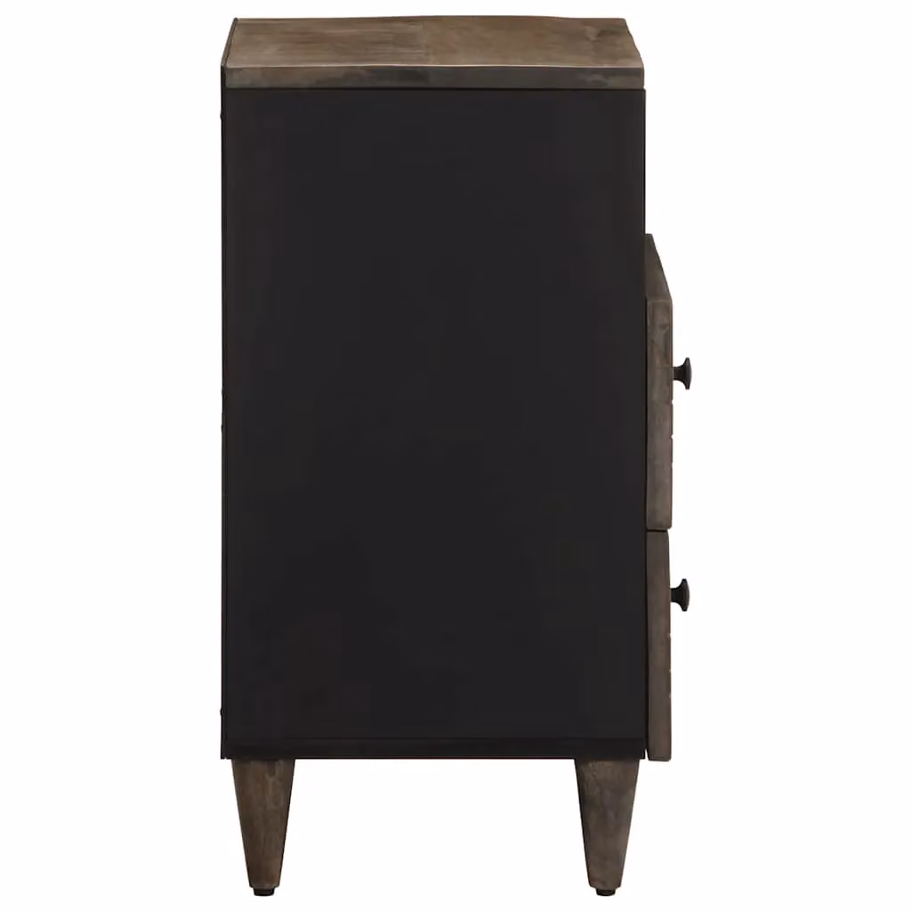 Berkfield Home Bedside Cabinet in Light Grey Solid Mango Wood, W/D/H: 50 x 33 x 60 cm – 3
