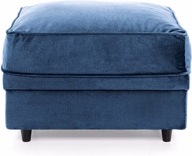 Abakus Direct Chicago Velvet Cube Footstool in Blue