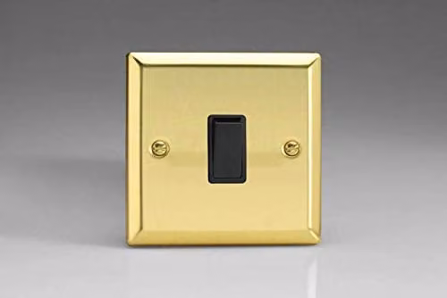 Varilight 1-Gang Victorian Brass Rocker Switch in Black and Gold