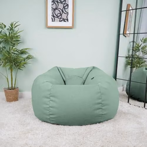 rucomfy Veneto Classic Adult Beanbag in Green Velvet with Removable Cover – 2