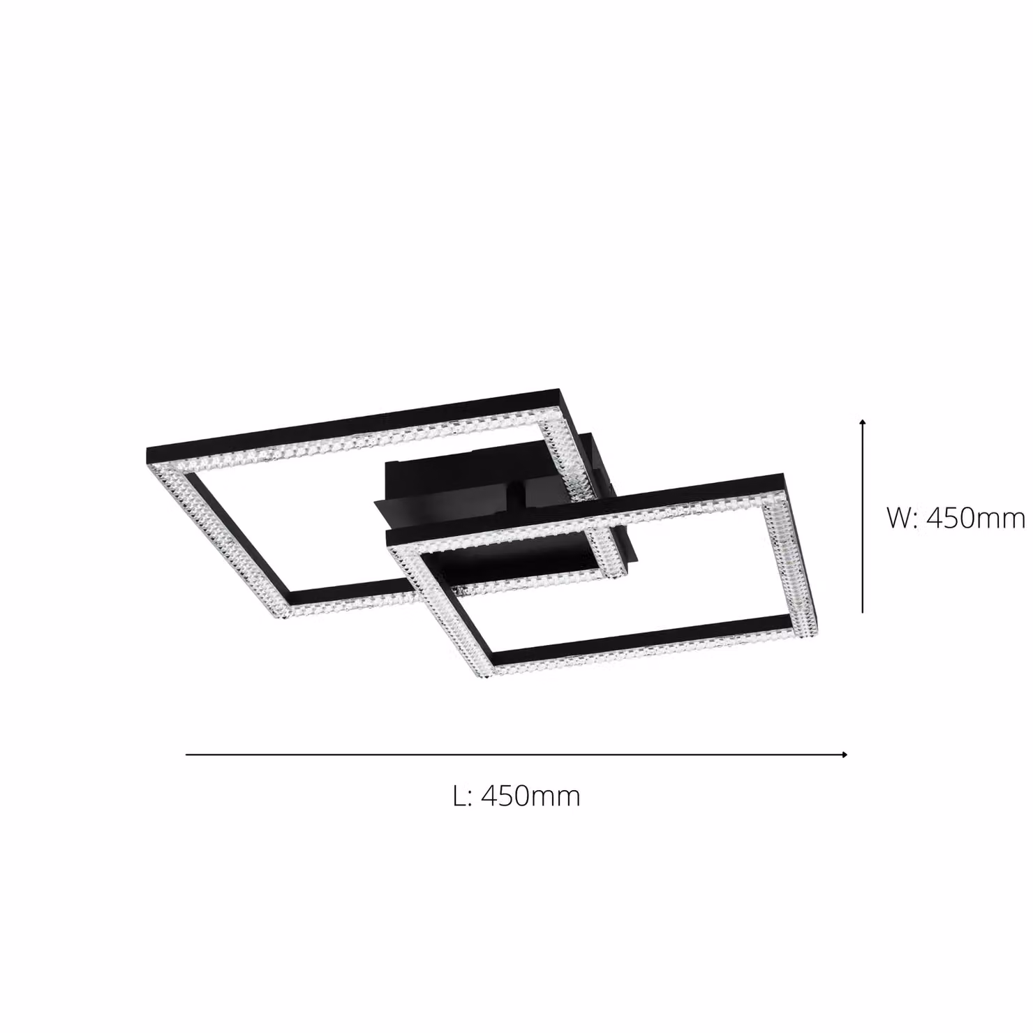 Eglo Lejias Modern Square LED Ceiling Light in Black with Warm White Light – 3