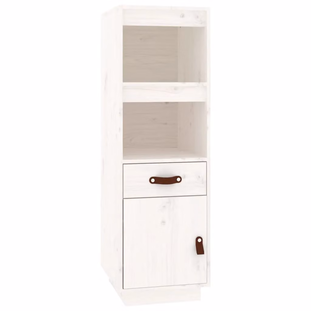 Berkfield Home White Rustic Solid Wood Pine Highboard, W/D/H: 34 x 40 x 108.5 cm – 2
