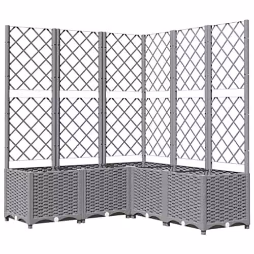vidaXL Garden Planter Tub in Grey, W/D/H: 120 x 120 x 136 cm