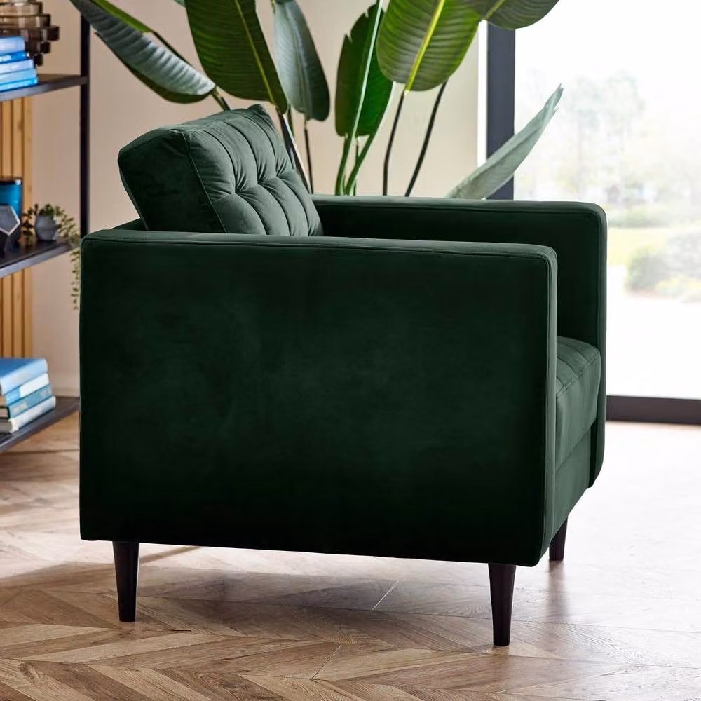 FurnitureboxUK Jade Velvet Chesterfield Armchair in Emerald Green – 2