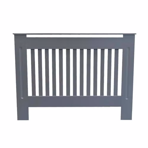 Airwave Grey MDF Vertical Line Style Radiator Cover (Medium) W/D/H: 112.0 x 19.0 x 81.5 cm