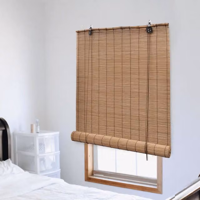 Berkfield Home Brown Bamboo Roller Blind W: 150 cm, H: 160 cm – 1