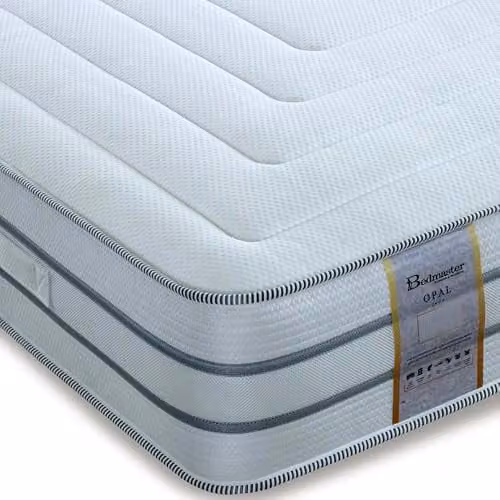 Bedmaster Opal 2000 Small Single Hybrid Pocket Sprung Reflex and Latex Foam Mattress, White