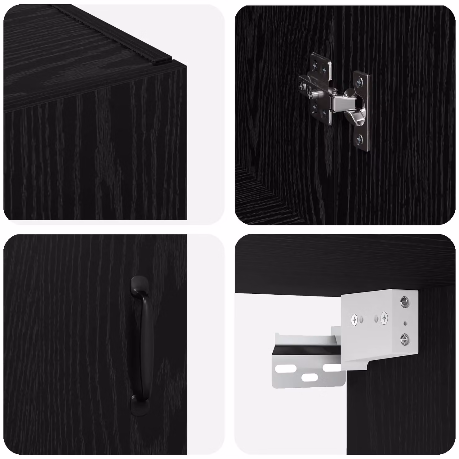 Berkfield Home Black Oak Hanging Cabinet with Hinged Doors and Internal Shelves, W/D/H: 69.5 x 34 x 90 cm – 5