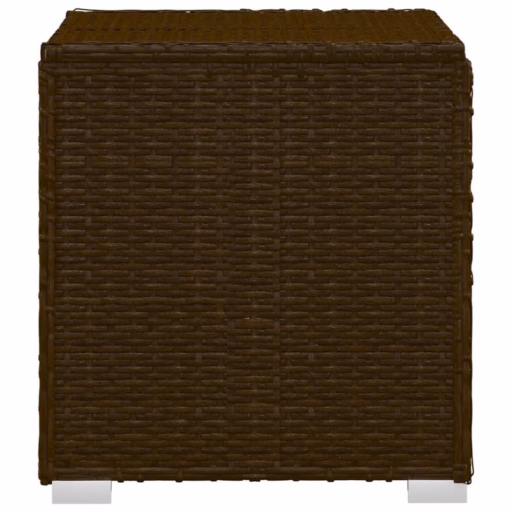 Berkfield Home Sun Lounger with Cushion and Tea Table in Brown Poly Rattan – 3