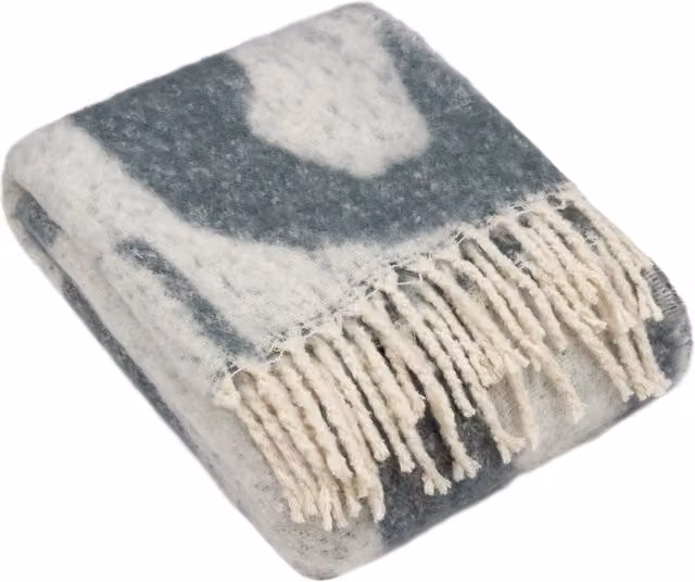 Make it a Home Meta Jacquard Tasselled Throw in Blue and Grey