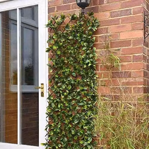 Marco Paul Lemon Leaf Artificial Flower Wall Trellis, Green, W/D/H: 180 x 60 x 60 cm