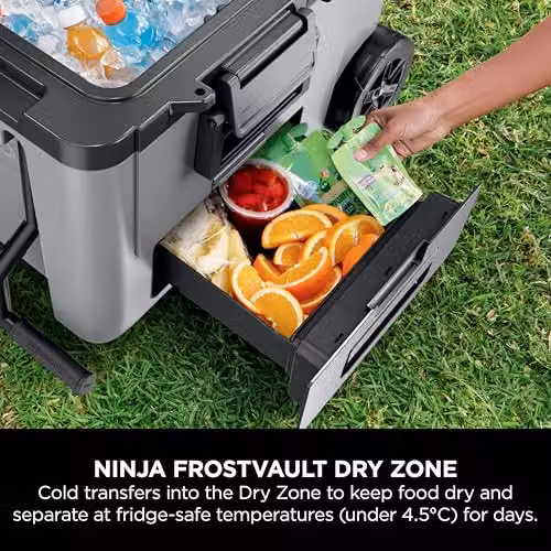 Ninja FrostVault Heavy-Duty Insulated Wheeled Cooler Box, Grey – 4