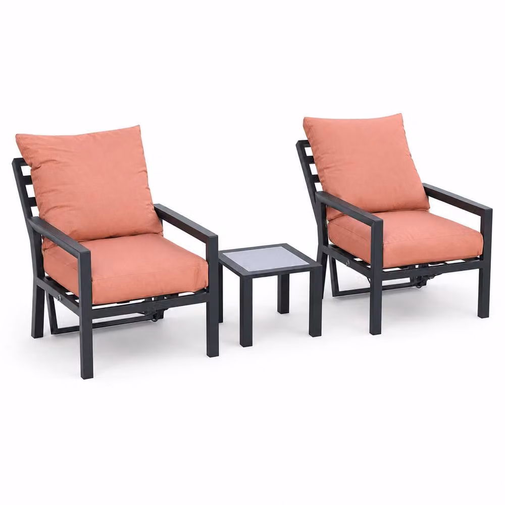 Shatchi Monte Carlo 2 Seater Reclining Bistro Set with Cushions in Terracotta – 3